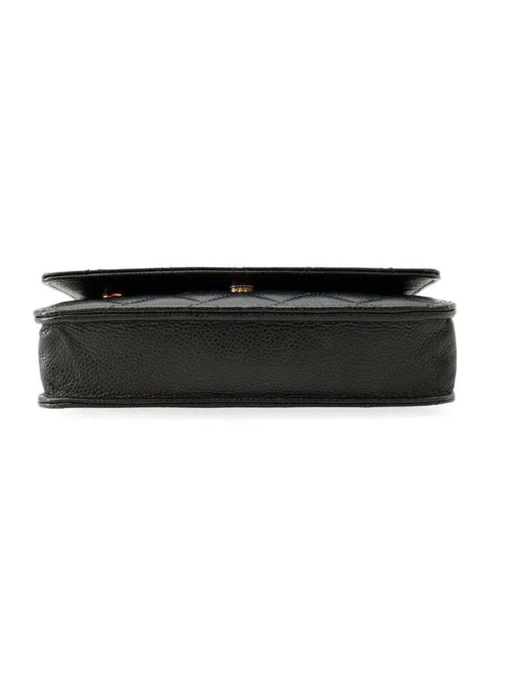 Chanel Chain Wallet Classic Quilted CC Logo Caviar Leather Black Shoulder Bag